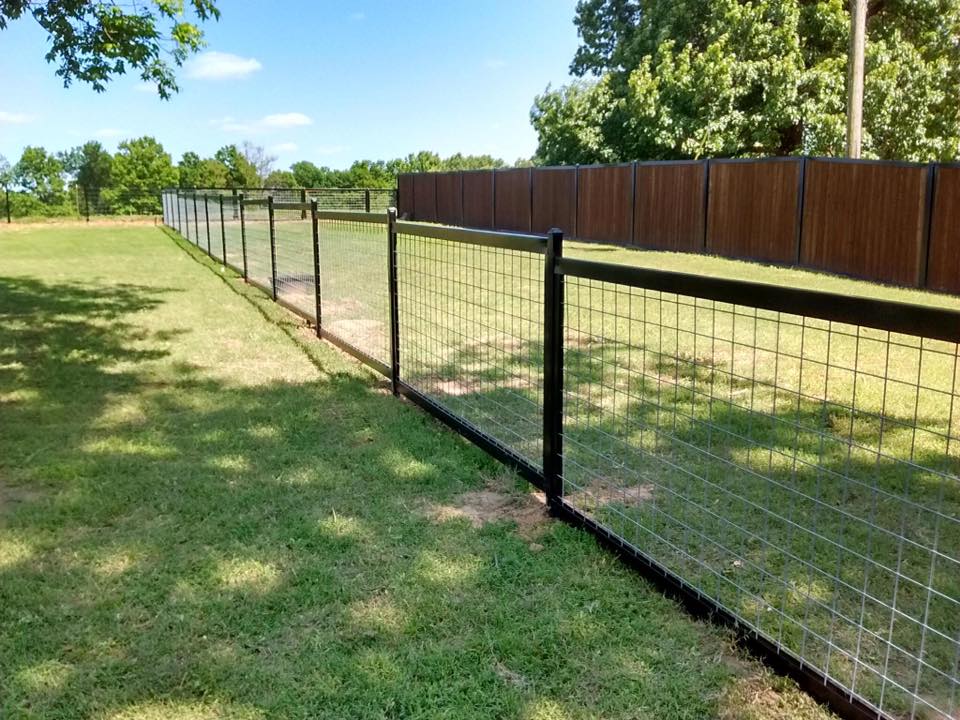 black hog wire fence panel
